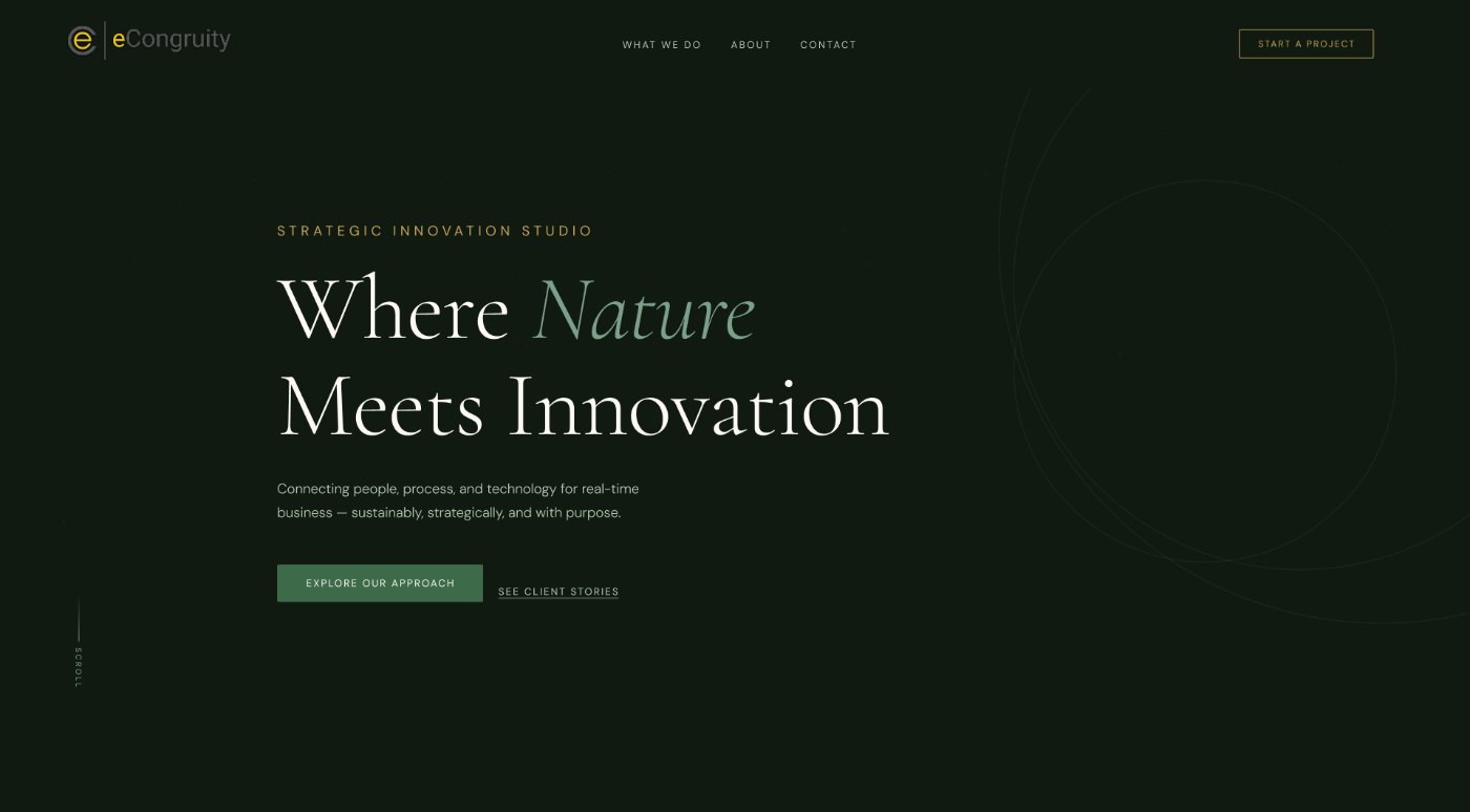eCongruity home page — Where Nature Meets Innovation