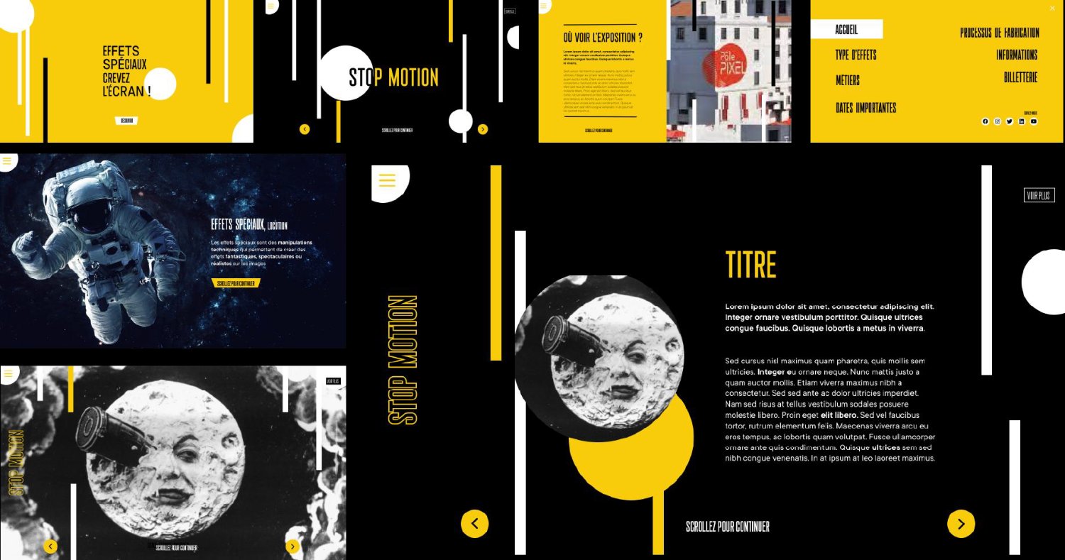 Pôle Pixel — Stop Motion exhibition web screens